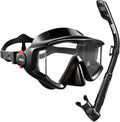 Aegend Snorkeling Gear - Anti-Fog Diving Mask & Dry Snorkel Set | Panoramic View with Mesh Bag