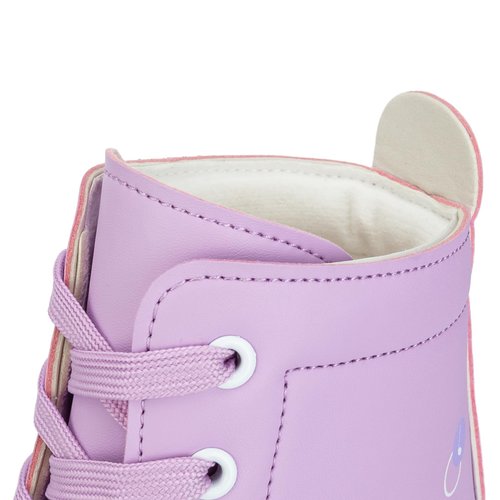 YYW Roller Skates for Girls and Women, Fantastic Pink Purple PU Leather Light Up Kids Youth Roller Skates, Indoor Outdoor Roller Skates Girls Ages 8-12 (32-Youth 1,Purple)