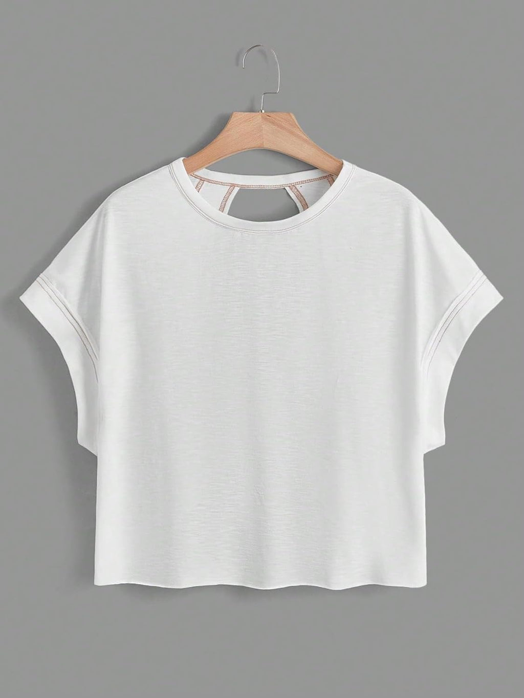 **SOLY HUX Women's Open Back Workout Tee - Casual Athletic Short Sleeve Gym Shirt**