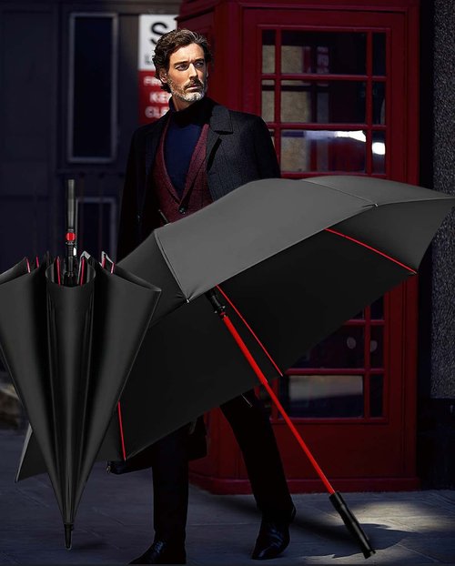 Lynkaye Golf Umbrella 80 Inch Extra Large Oversize, Automatic Open Golf Umbrella Windproof Rain Stick Umbrella UV Protection Sports Umbrella