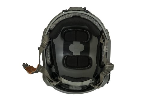 Lancer Tactical Medium - Large Industrial Durable ABS Plastic Constructed Maritime Helmet w/Adjustable 20mm Side Rail Adapter Padding Stickers NVG Shroud Bungee Retention Goggle Clip