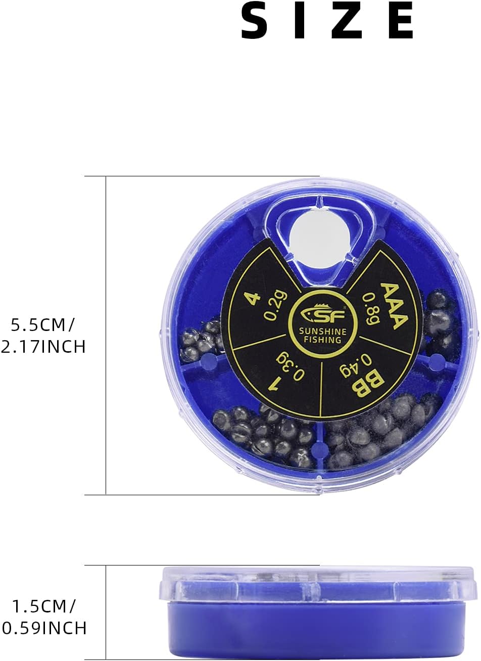 SF Micro Split Shot Combo - Removable Fly & Ice Fishing Sinkers Weights - 112 Pcs in 4 Sizes