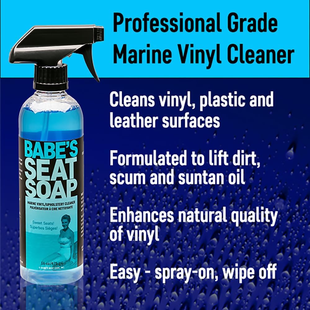 Babe’s Seat Soap - Marine Vinyl, Plastic & Leather Cleaner | Cleans & Protects Boat Upholstery - 1 Pint Spray