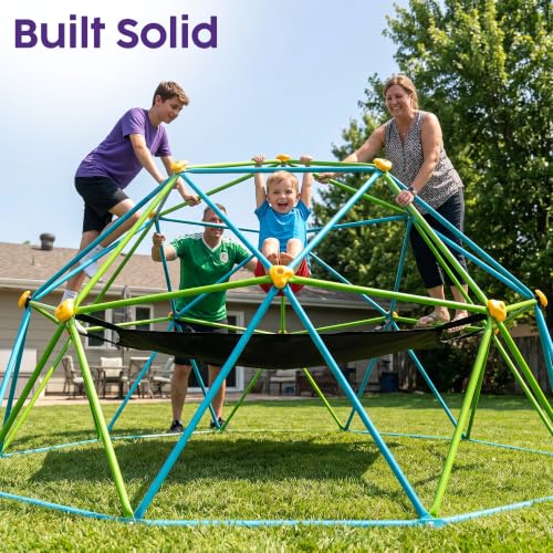 10ft Climbing Dome with Hammock for Kids - Outdoor Jungle Gym & Monkey Bars
