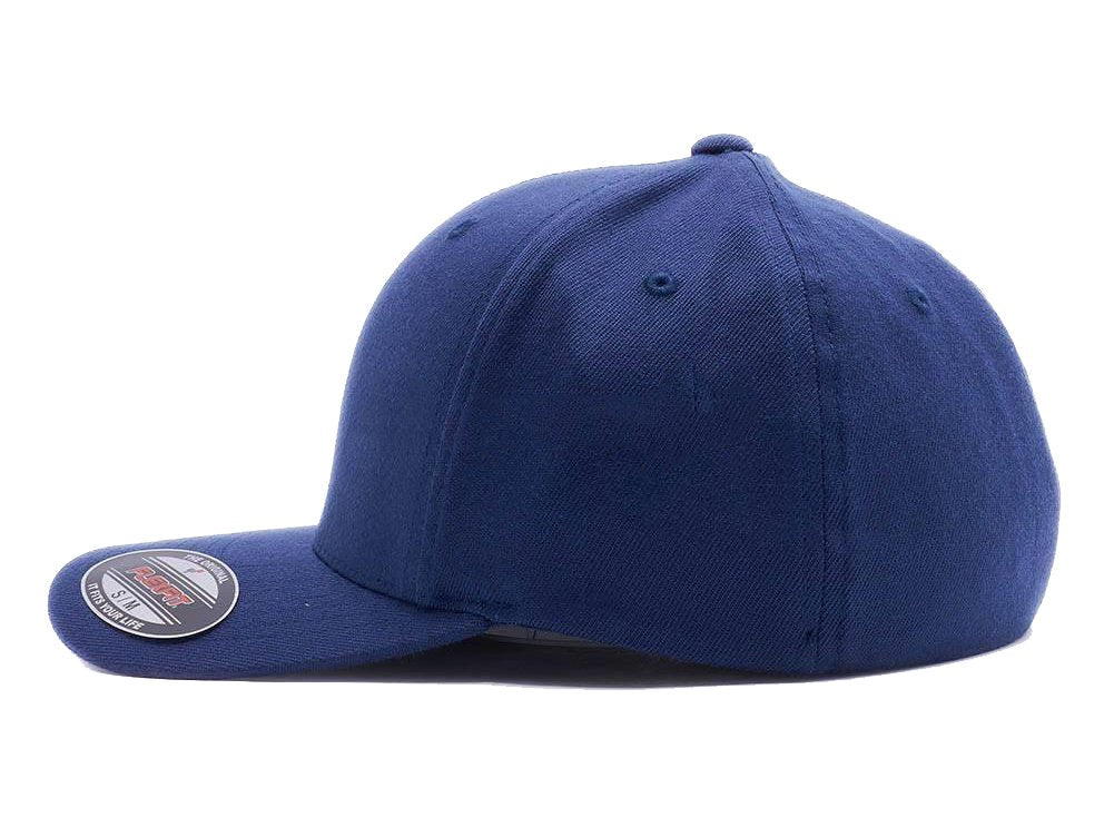 Custom Thin RED LINE - Thin Blue LINE Spartan Helmet Cap. Embroidered. 6277 Flex Baseball Hat (L/XL, Navy)