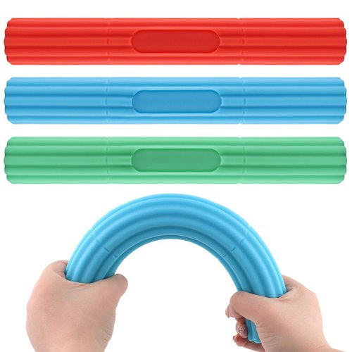 3 Pcs Flex Resistance Bars,Twist Obstruction Hand Grip Strength Trainer Resistance Bars for Golfers Elbow Tendonitis Wrist and Forearms Pain Relief(Light Green Blue Orange)