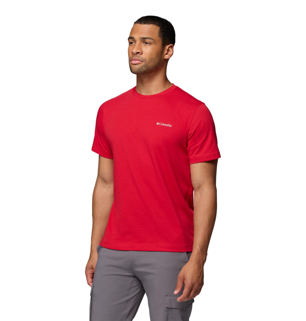 Columbia Mens Thistletown Hills Short Sleeve T-Shirt, Mountain Red, Small