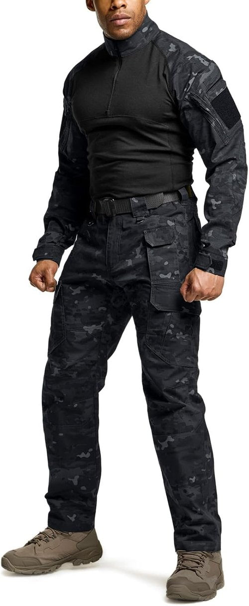 CQR Men's Tactical Pants - Lightweight Water Resistant Ripstop Cargo Pants for Hiking & Work
