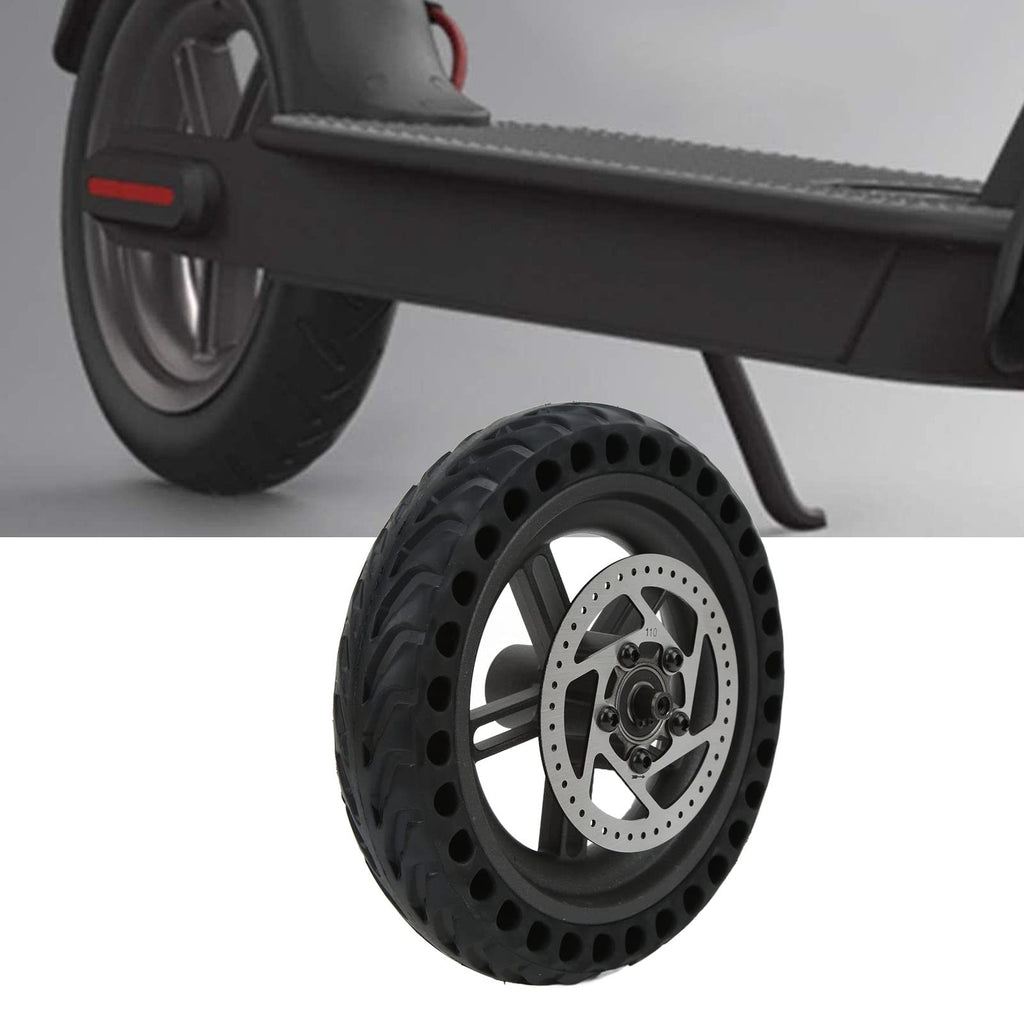 POENVFPO Electric Scooter Rear Tire, 8.5 Inch Rear Solid Tire Wheel Hub 110mm Brake Disk Electric Scooter Upgrade Parts Assembly Set