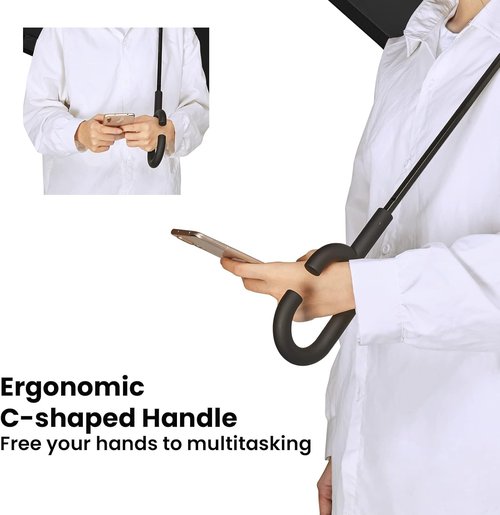 G4Free Inverted Reverse Umbrella - Windproof Double Layer with C-Shaped Handle | 48/62 Inch Size