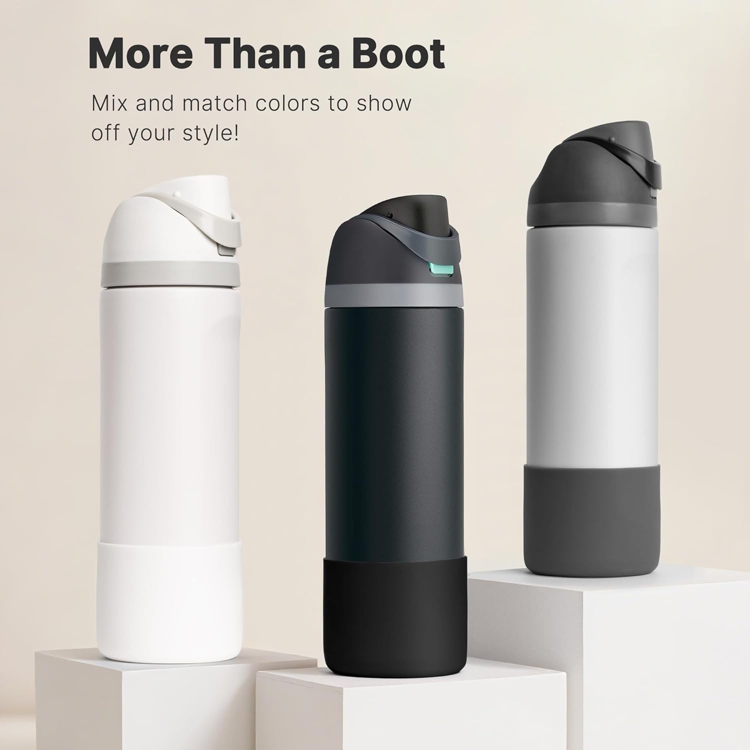 Owala Silicone Boot - Anti-Slip Protective Sleeve for 24 oz Water Bottle | Dark Grey