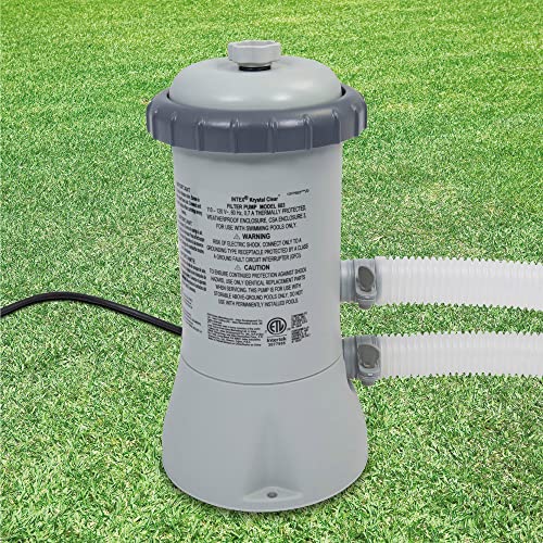 Intex Krystal Clear Cartridge Filter Pump 530 GPH for Above Ground Pools - Grey 530 GPH