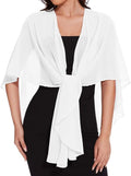 CHICGAL Sheer Chiffon Shawl - Elegant Wrap for Evening Dresses & Bridal Cover Up