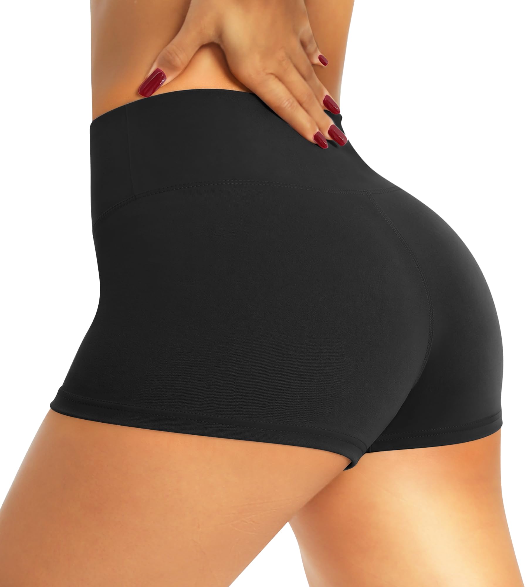 QGGQDD Workout Biker Shorts for Women - 3"/5"/8" High Waisted Tummy Control Spandex Booty Shorts for Gym Yoga Volleyball
