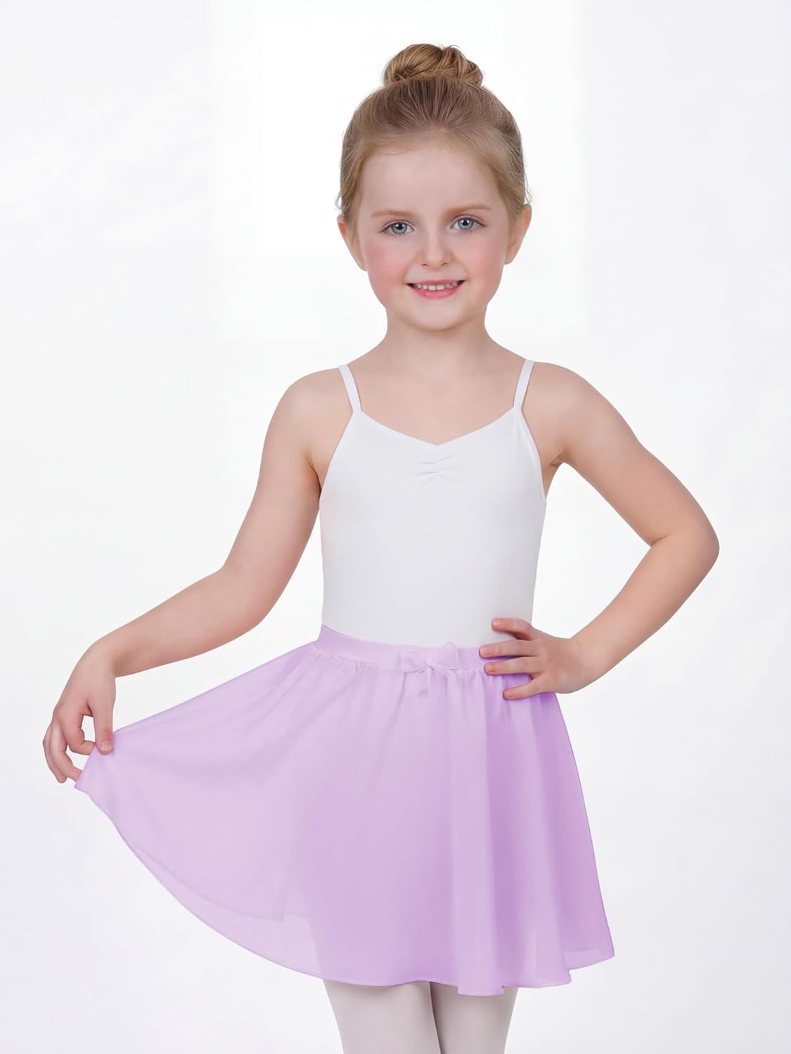 Stelle Girls Ballet Skirt - Chiffon Dance Skirt with Mesh Bowknot | Elastic Waist, Comfortable Fit