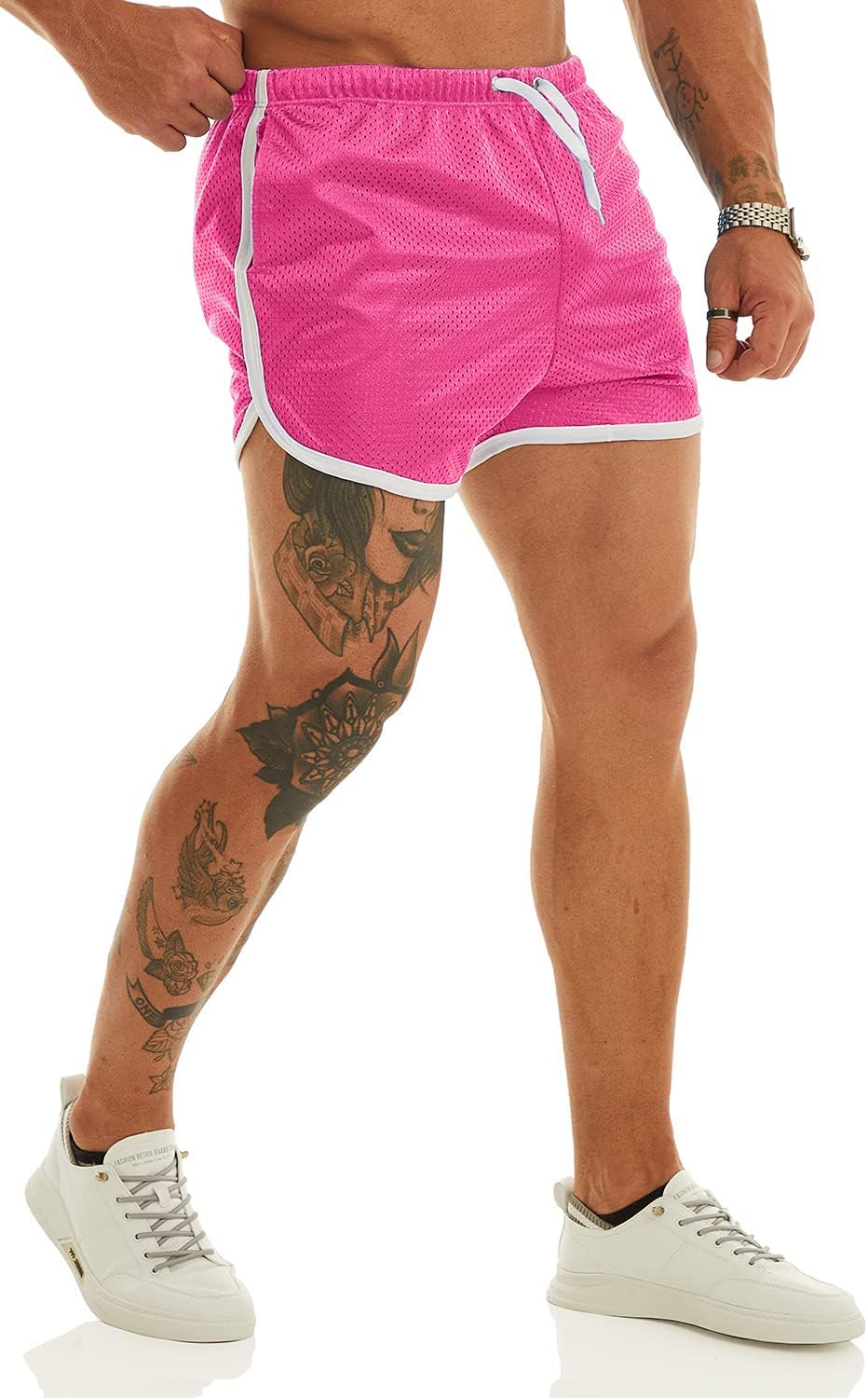 Ouber Men's Fitted Workout Shorts - Bodybuilding & Running with Pockets | Comfortable & Stylish