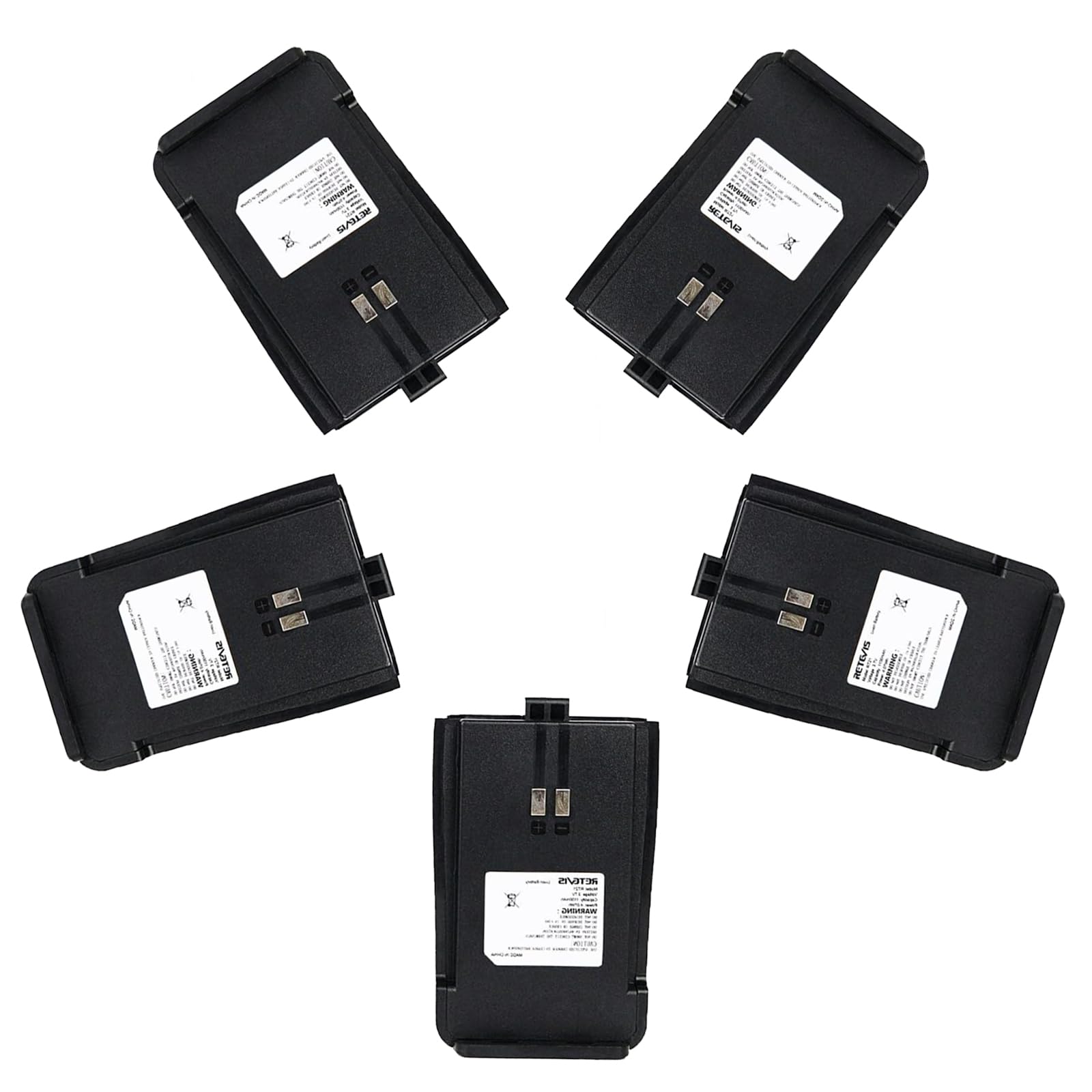 Retevis RT21 RT21V Original Two-Way Radios Battery 1100mAh Li-ion Rechargeable Battery Compatible RT21 RT21V Walkie Talkies (5 Pack)*
