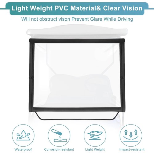 RIZINKART Golf Cart Windshield Fit for Ezgo TXT, Foldable, Portable Clear Lightweight Film PVC Golf Cart Ezgo TXT Windshield,Windproof Waterproof, Easy Installation
