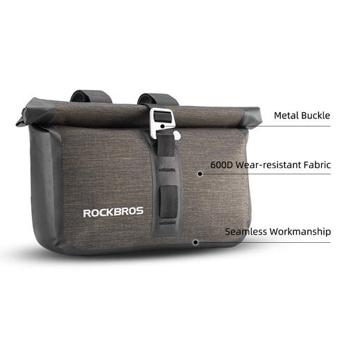ROCKBROS Bike Handlebar Bag Waterproof Bicycle Front Handlebar Bike Bag 6L Bikepacking Bag for Mountain Road Bicycles