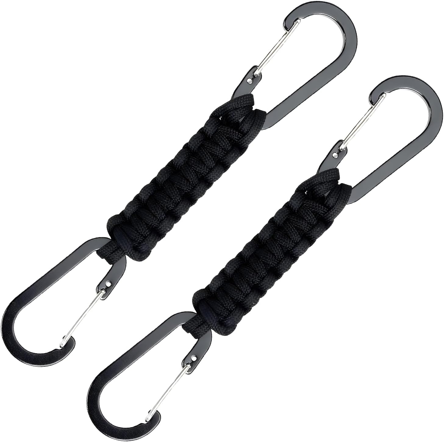 Skiennix Paracord Keychain Carabiner - Double Hooks for Camping, Hiking, and Stroller Use | Durable Clip for Water Bottles and Tools