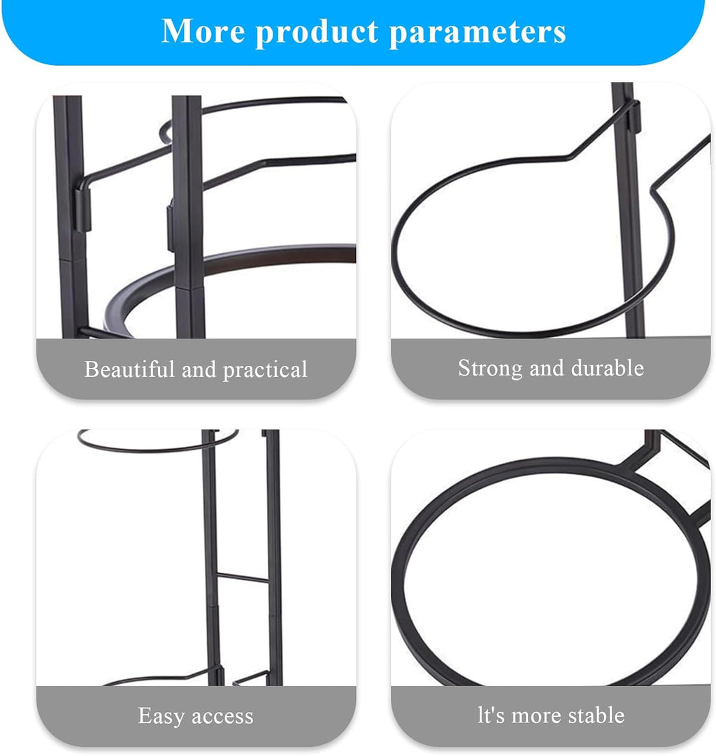 Skiennix 4-Tier Ball Storage Rack - Heavy-Duty Carbon Steel Holder for Basketball & Football | Multi-Purpose Vertical Design