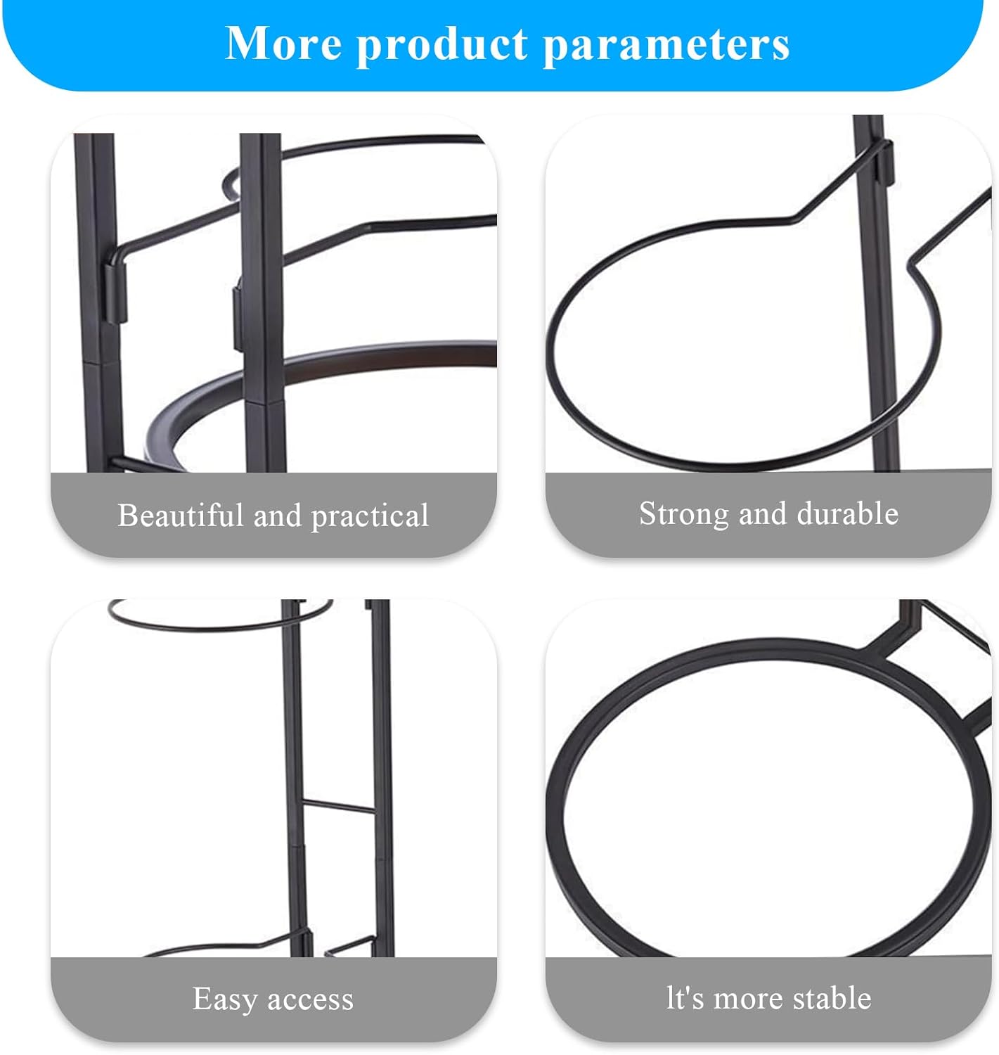 Skiennix 4-Tier Ball Storage Rack - Heavy-Duty Carbon Steel Holder for Basketball & Football | Multi-Purpose Vertical Design