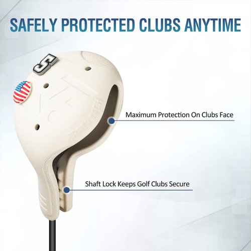 FRANKTECH Golf Club Covers 3pcs and 25pcs Funny Pins, Plastic Golf Head Covers for Driver Fairway Woods Hybrid, Driver Headcover Fit All Right-Handed Golf Clubs, Easy On Off, Washable, Funny