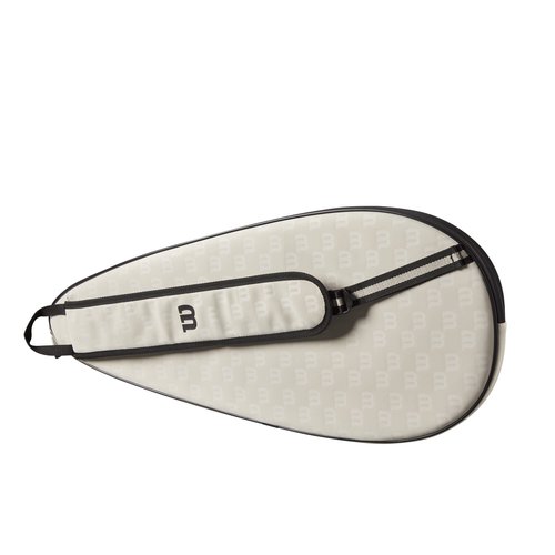 WILSON Premium Tennis Racket Cover - Holds 1 Racket, Cream