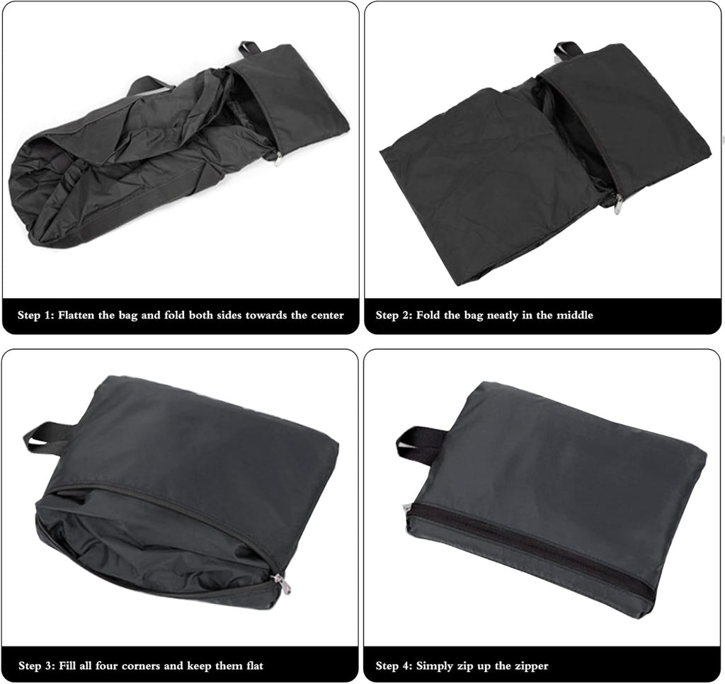Skiennix Travel Bag - Foldable Portable Lightweight Gym Duffel for Fitness & Short Trips | Black, Medium