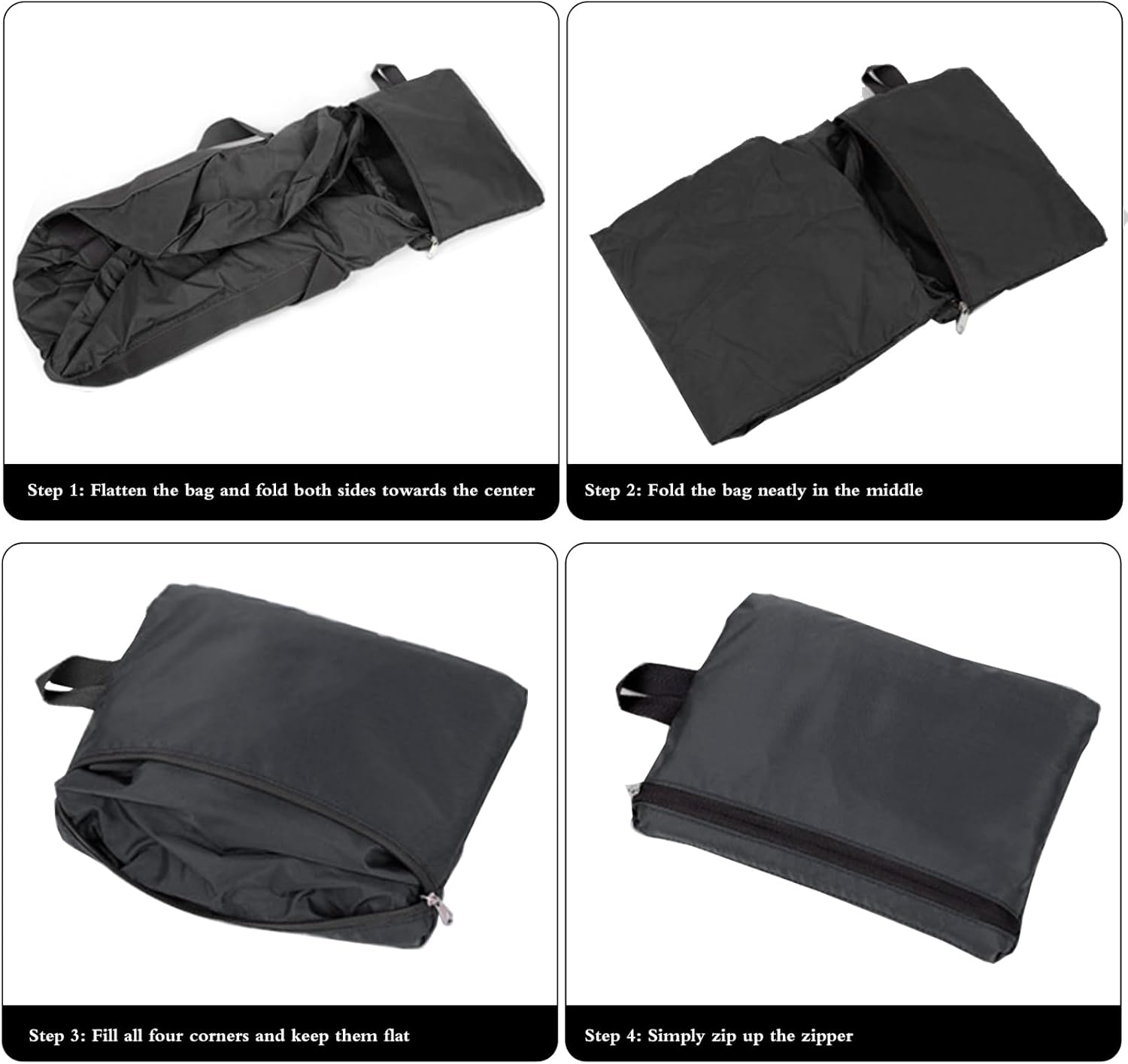 Skiennix Travel Bag - Foldable Portable Lightweight Gym Duffel for Fitness & Short Trips | Black, Medium