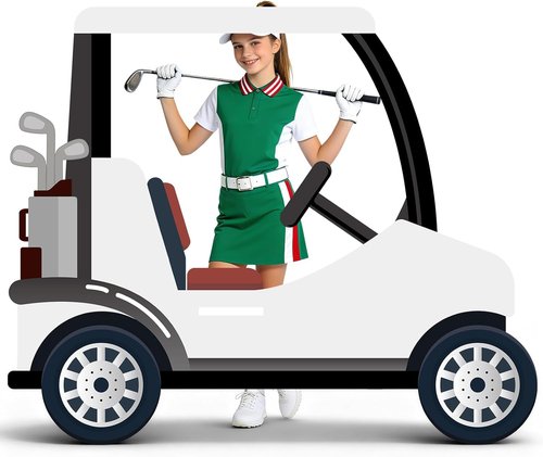 Life Size Golf Cart Cardboard Cutout by [Brand Name] - Perfect Photo Booth Prop for Parties & Events
