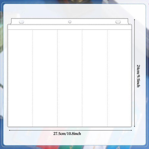 Henoyso Award Ribbon Organizer - Clear Plastic Holder with 50 Blank Pages for 3-Ring Binders