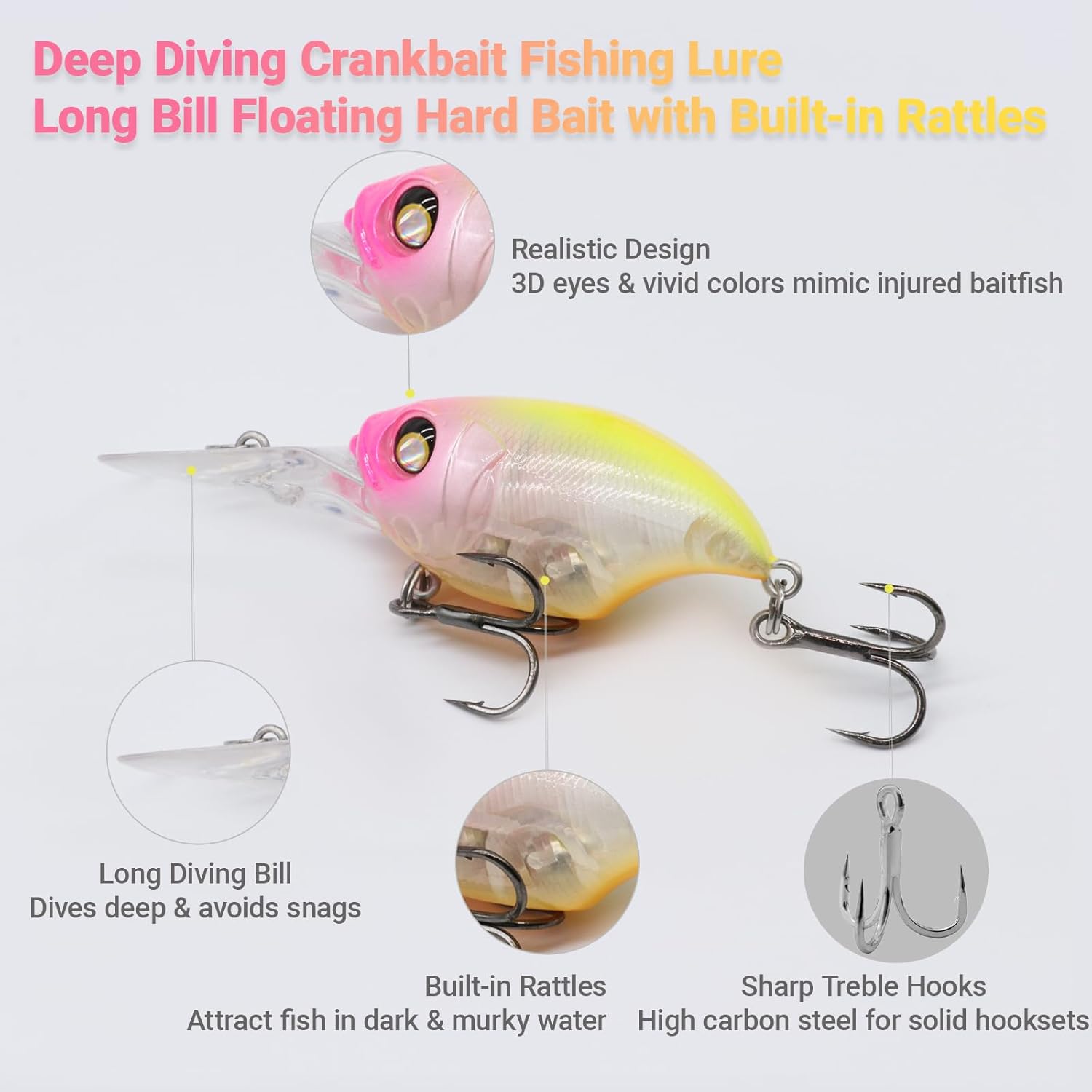 Stonefish Deep Diving Crankbait - Sinking Bass & Trout Fishing Lure | Saltwater Tackle PZ11-FT