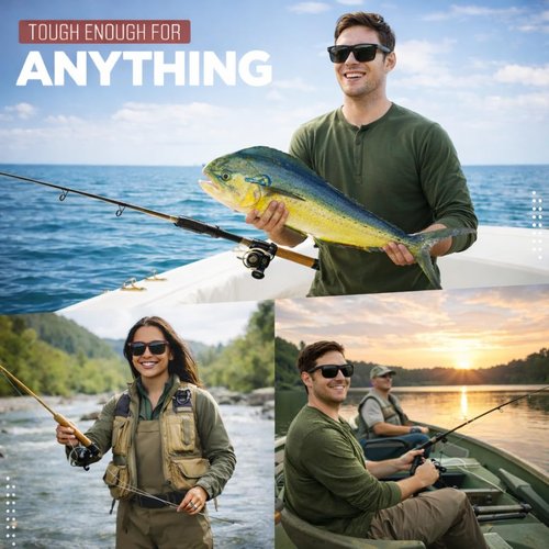 Bgon Outdoors FISHING Polarized UV400 sunglasses for lake, river, stream, and ocean fishing. Lightweight, durable comfort.