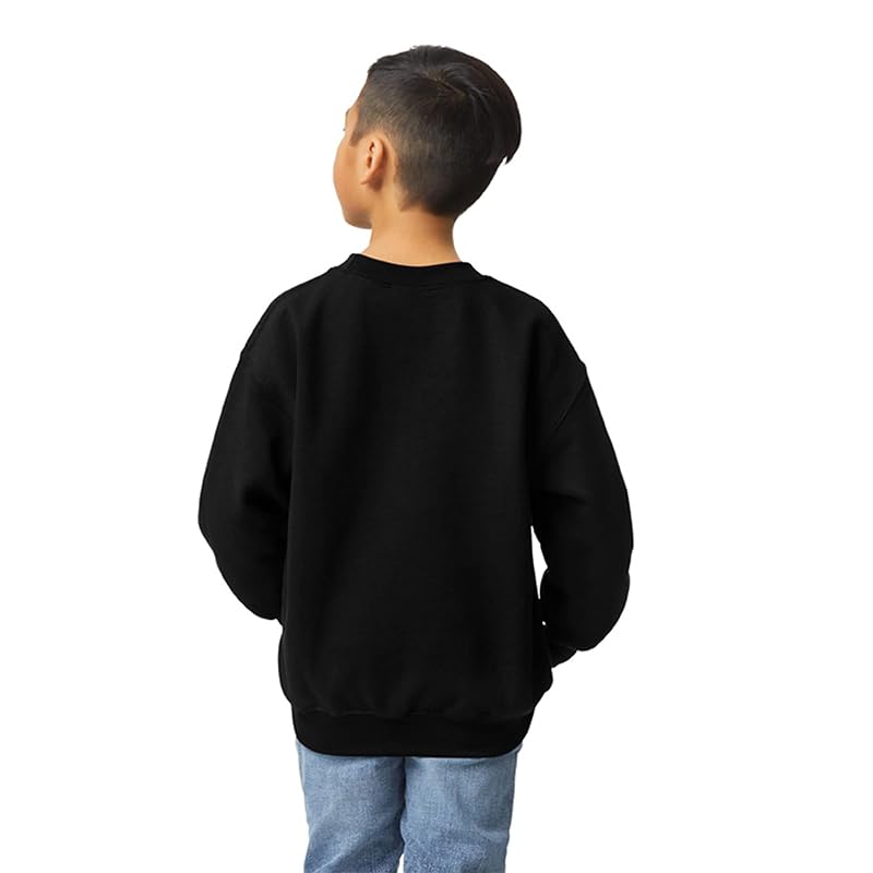 Gildan Kids' Fleece Crewneck Sweatshirt G18000B, Black, Large