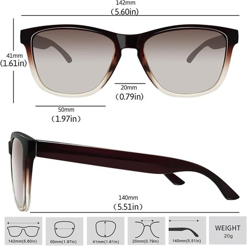 KANASTAL Polarized Sunglasses - UV400 Protection | Classic Square Design for Men & Women