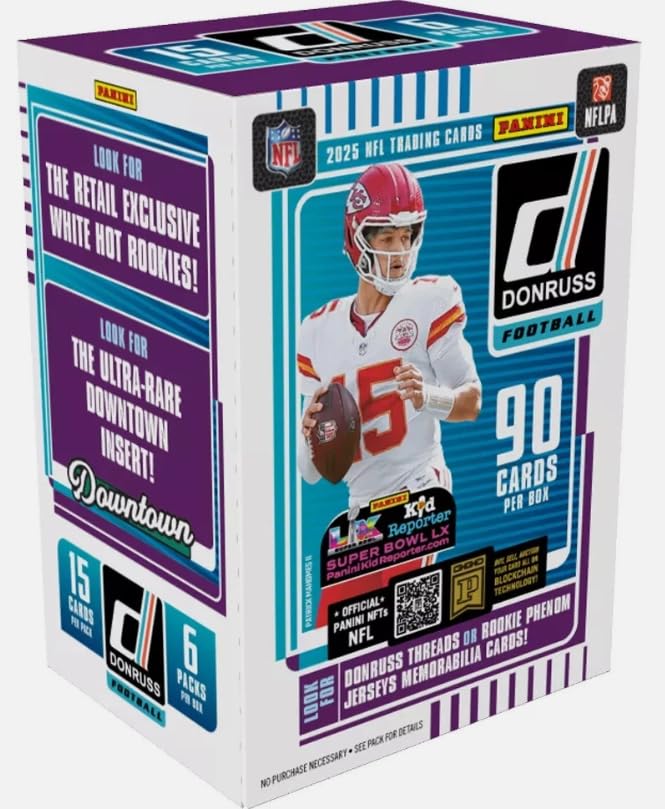 2025 Donruss Football Trading Cards Blaster Box - 90 Card Pack for Collectors