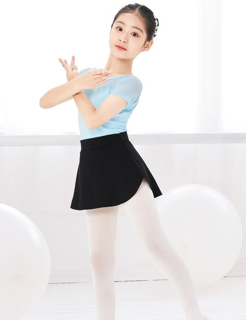 Avrigir Black Opaque Little Girls Ballet Skirts Pull on Short Mini Dance Skirt for Kids