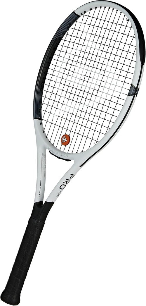 Dunlop Sports Pro 265 Pre-Strung Tennis Racket, 1/4 Grip, White/Black