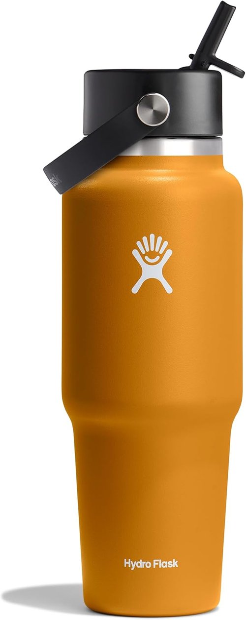 Hydro Flask Travel Water Bottle - Insulated Stainless Steel - Leakproof 32 Oz in Fossil Brown