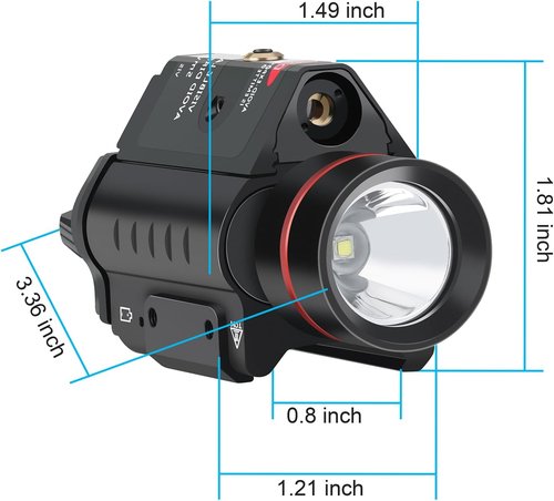 Feyachi Red/Green Laser Flashlight Combo 500 Lumen Tactical Light with Picatinny Rail Mount