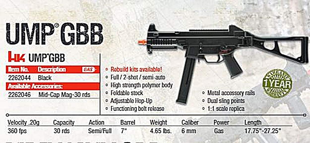 VFC H&K HK UMP GBB Airsoft Gun - Realistic Blowback Action | Durable Design for Ultimate Performance