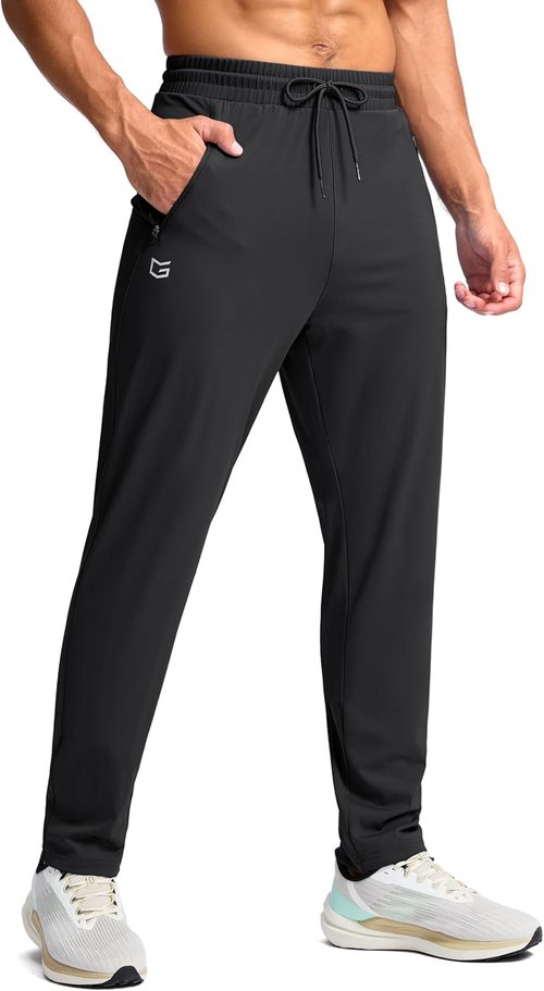 G Gradual Men's Athletic Sweatpants - Stretchy Long Joggers with Zipper Pockets | 30"-36" Inseam