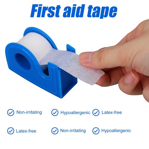 4pcs Paper First Aid Tape with Dispenser, 1inx10 Yards Microporous Tape Hypoallergenic for Sensitive Skin Breathable Micropore Medical Wound Bandage