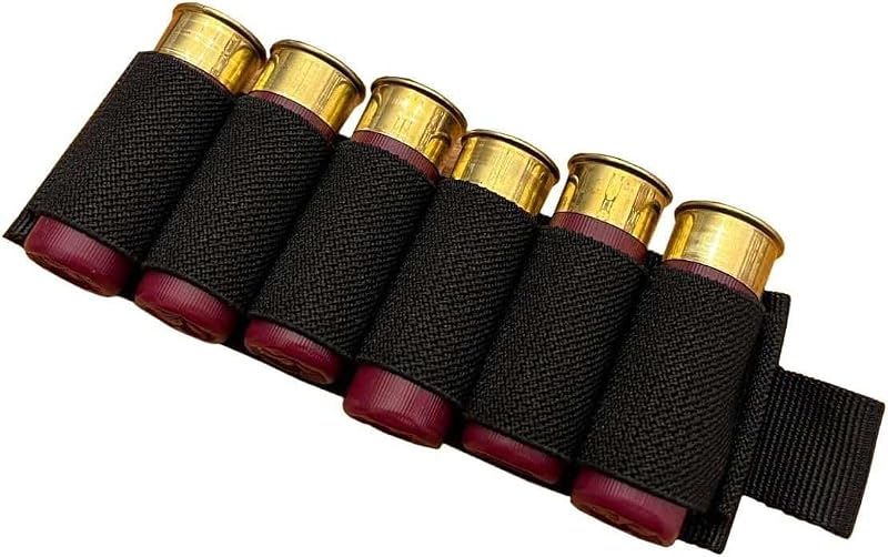 Mizugiwa 4 Packs 6-Round Shotgun Shell Carrier Buttstock Holder — Black (6 Rounds Each)