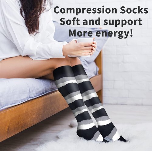 COOLOVER Copper Compression Socks - 6 Pairs for Optimal Support in Running, Travel & Nursing