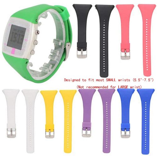 QGHXO Band For Polar FT4/FT7, Soft Adjustable Silicone Replacement Wrist Watch Band For Polar FT4/FT7 Watch (4PCS: Black&White&Pink&Purple)