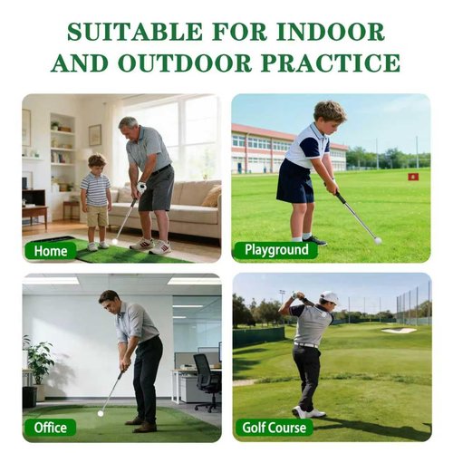 Quewpk Retractable Golf Swing Trainer – Golf Grip Trainer with Arm Band for Right-Handed Golfers, Grip Correction & Swing Click Feedback Training Aid, Indoor & Outdoor Practice, Golf Gifts for Men