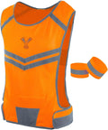 Skiennix Reflective Running Vest - High Visibility with Inside Pocket & 2 Bands for Night Safety