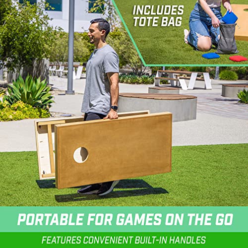 GoSports Premium 4x2 ft Regulation Cornhole Board Set - Light Brown, Complete Yard Game